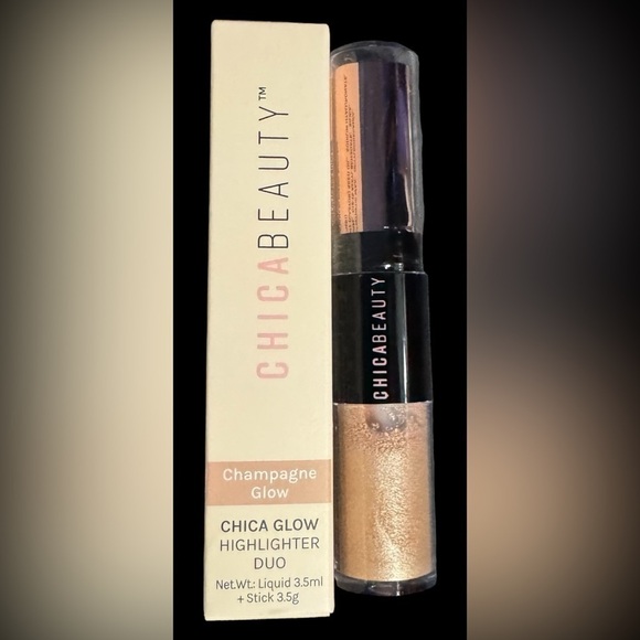 Chica Beauty Chica Glow Highlighter Duo Champagne Glow Brand New in Box 2 IN 1 - Picture 8 of 9